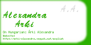 alexandra arki business card