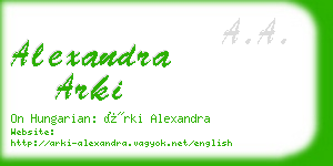 alexandra arki business card